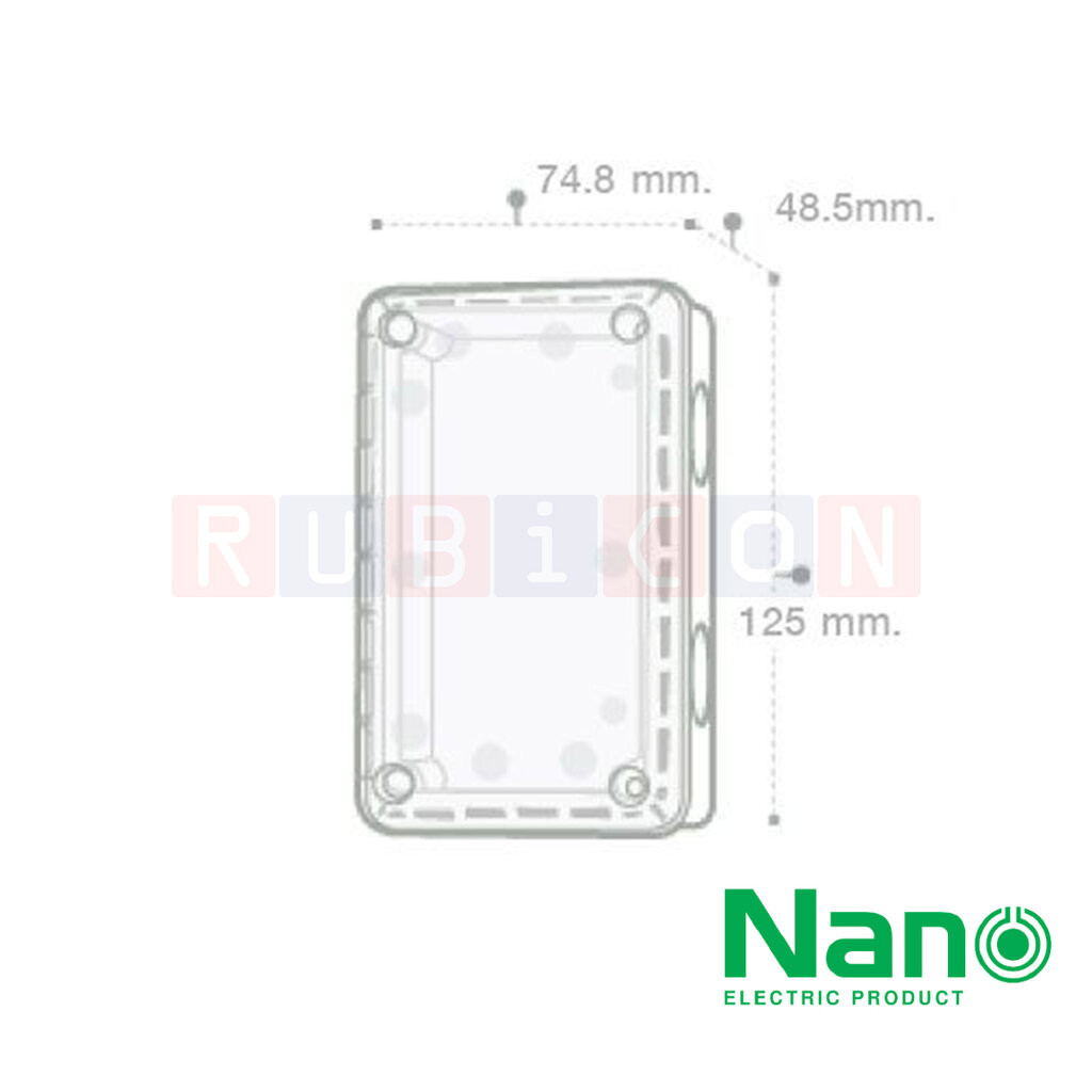 รูปสินค้า NANO-201CW กล่องพลาสติกกันน้ำฝาใส ขนาด 2x4x2" (74.80x125x48.50 mm.) (NANO Electric®)