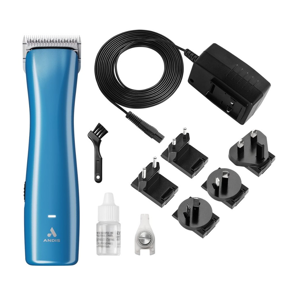 Máquina de Tosa Andis eMERGE Lite Azul Sem Fio Compacta Para Banho e Tosa Cães Gatos