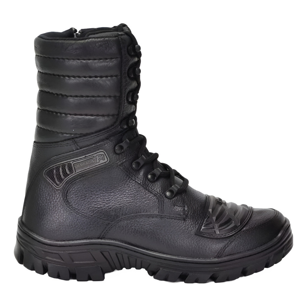 Coturno Militar Bota Tática Zíper Attack Extra Leve Bm 5188