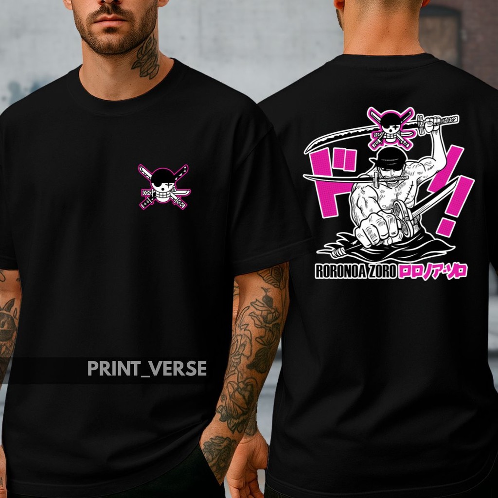 Camiseta Unissex Estampa Zoro One Piece Anime Piratas Capitão Luffy Gear Geek