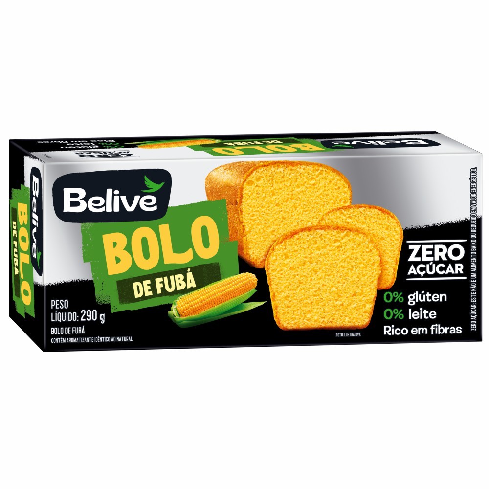 BELIVE BOLO FUBA ZERO GLUTEN LACTOSE AÇÚCAR 260G UN