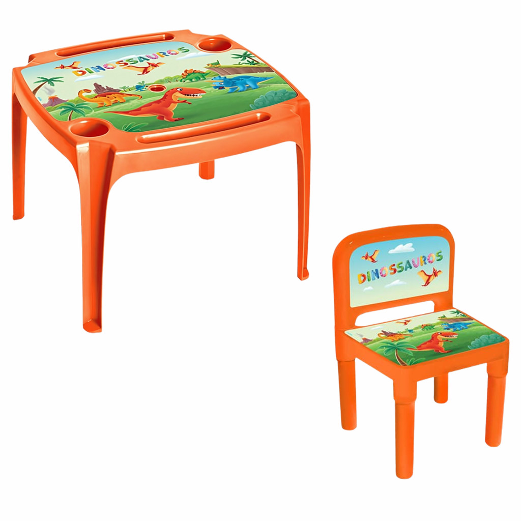 Conjunto Mesa e cadeira infantil Azul Rosa Laranja menino menina