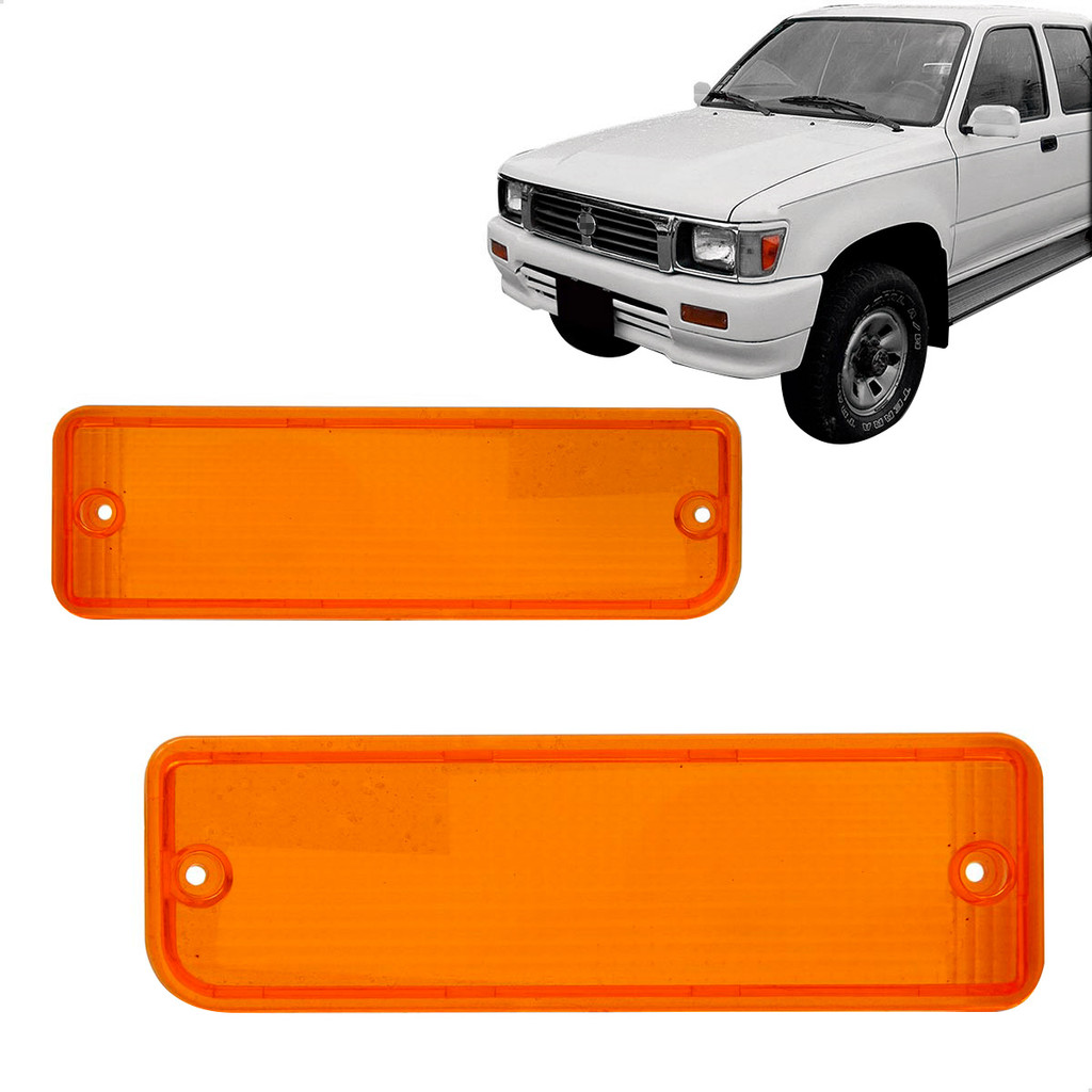 Par Lente Pisca Parachoque Dianteiro Hilux 4X2 4X4 93 94 95 96 97 98 99 2000 2001 Ambar