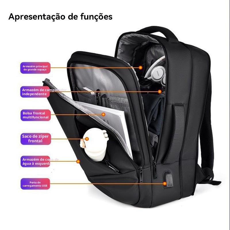 jiesipote mochila masculina reforçadaImpermeável Mochila de trabalho femininaGrande capacidade de — foto 4