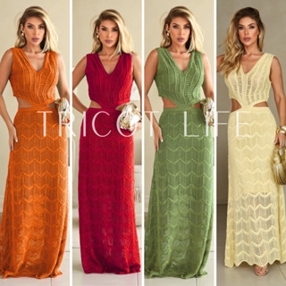 Vestido Longo Feminino Tricot Festa Elegante Casual Luxo Casamento Natal Reveillon Moda PraiaMidi. em Oferta na Shopee