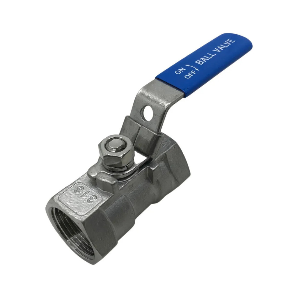 Válvula de esfera 3/4  monobloco passagem plena inox 316 bsp