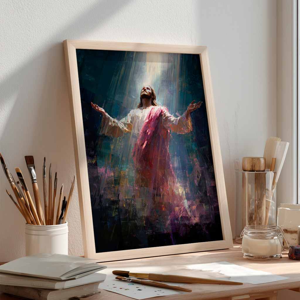 Imagem Quadro Jesus Luz Fé Cristã Arte Religiosa Inspiração Esperança Espiritual Oração Paz Amor Céu