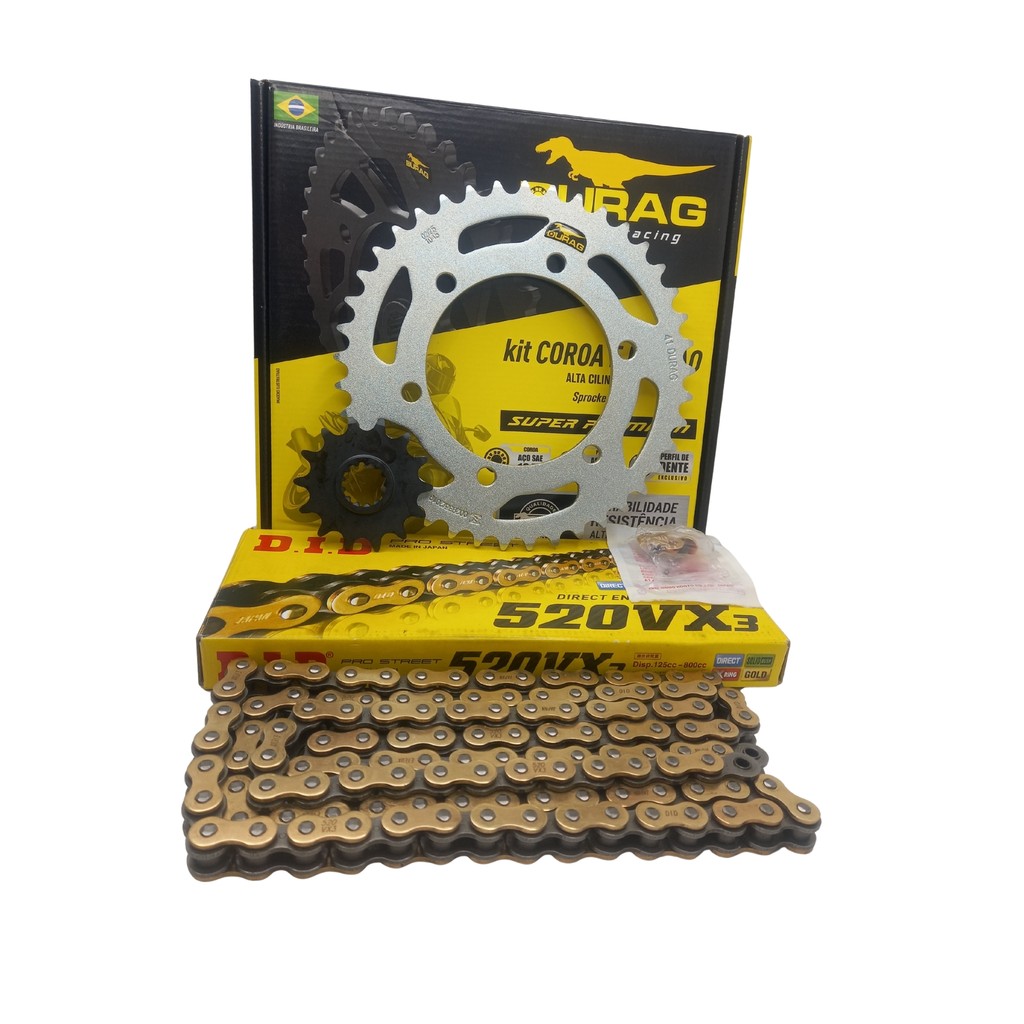 Kit Relação Durag Did Vx3 Dourado Ninja 400 Z400 2018 A 2021