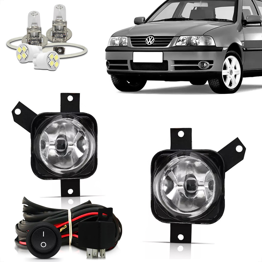 Kit Farol De Milha Neblina Gol Parati G3 2003 2004 2005 S/ Moldura Botão Alternativo + Lâmpada em Oferta na Shopee