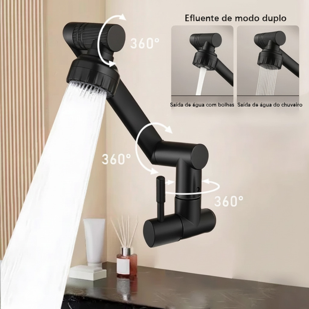 360 ° Cozinha E Banheiro Com Braço Robótico De Torneira Rotativa em Oferta na Shopee