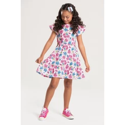 Vestido Feminino Infantil Campo De Flores