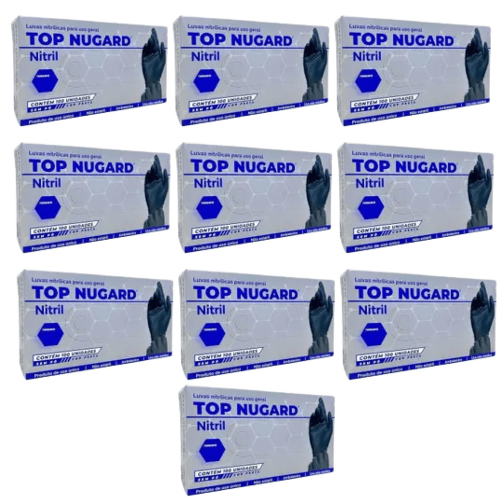 Luva Nitrilica Preta Top Nugard 1000 Unidades em Oferta na Shopee