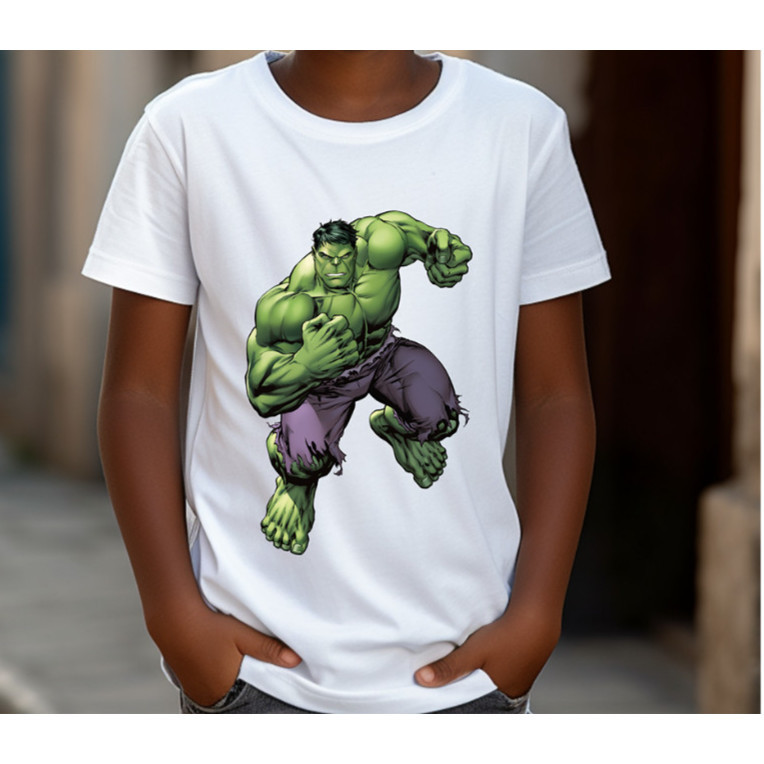 Camiseta camisa blusa infantil Super Herói Verde Estampas Variadas