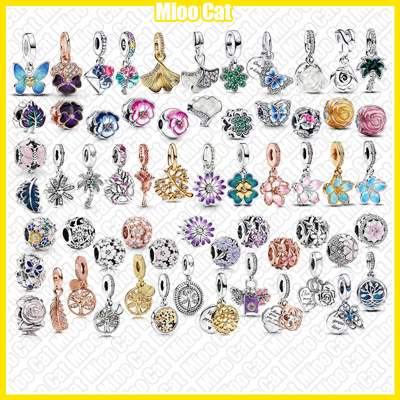 Charme Em Forma De Flor Rosa S925 Banhado A Prata Perfeito Para Qualquer Roupa Pingente DIY em Oferta na Shopee