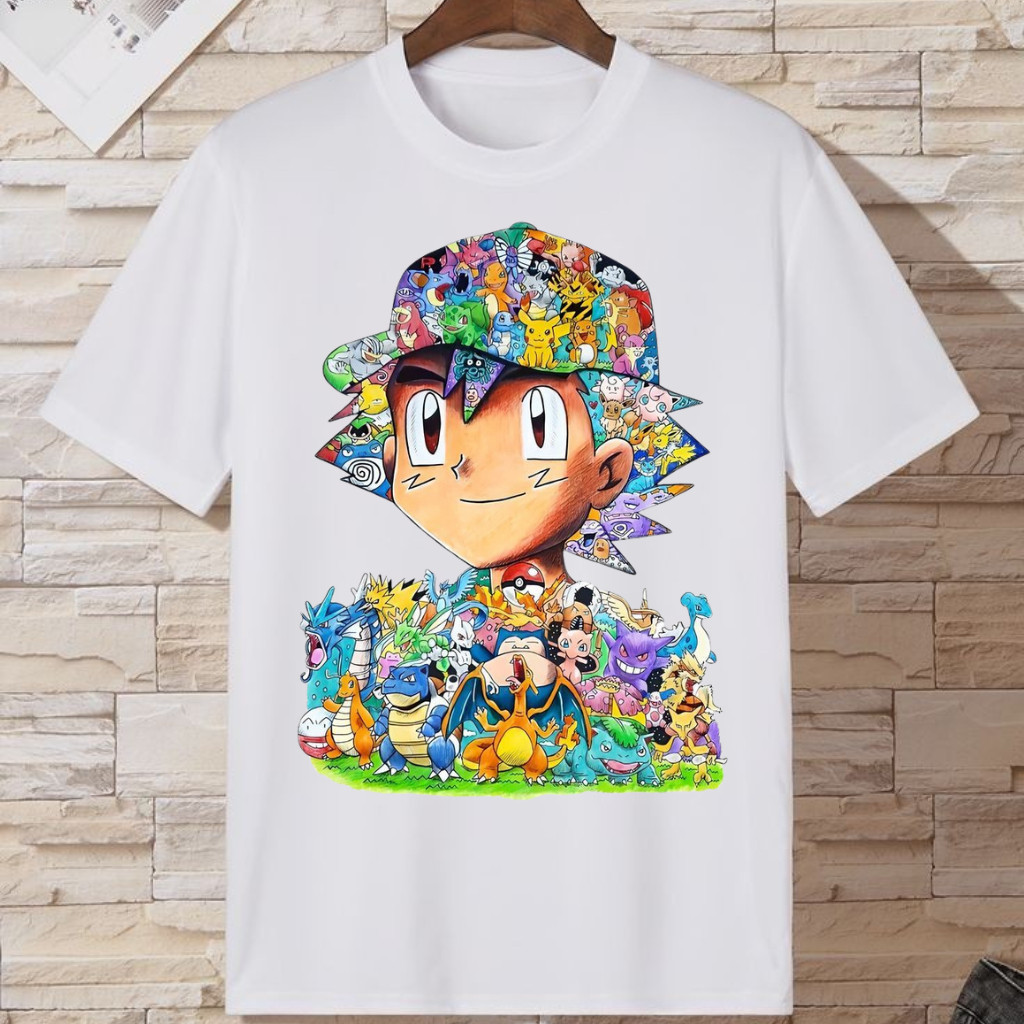 Camiseta Camisa Blusa infantil POKEMON PIKACHU ASH ANIME JOGO algodão100%