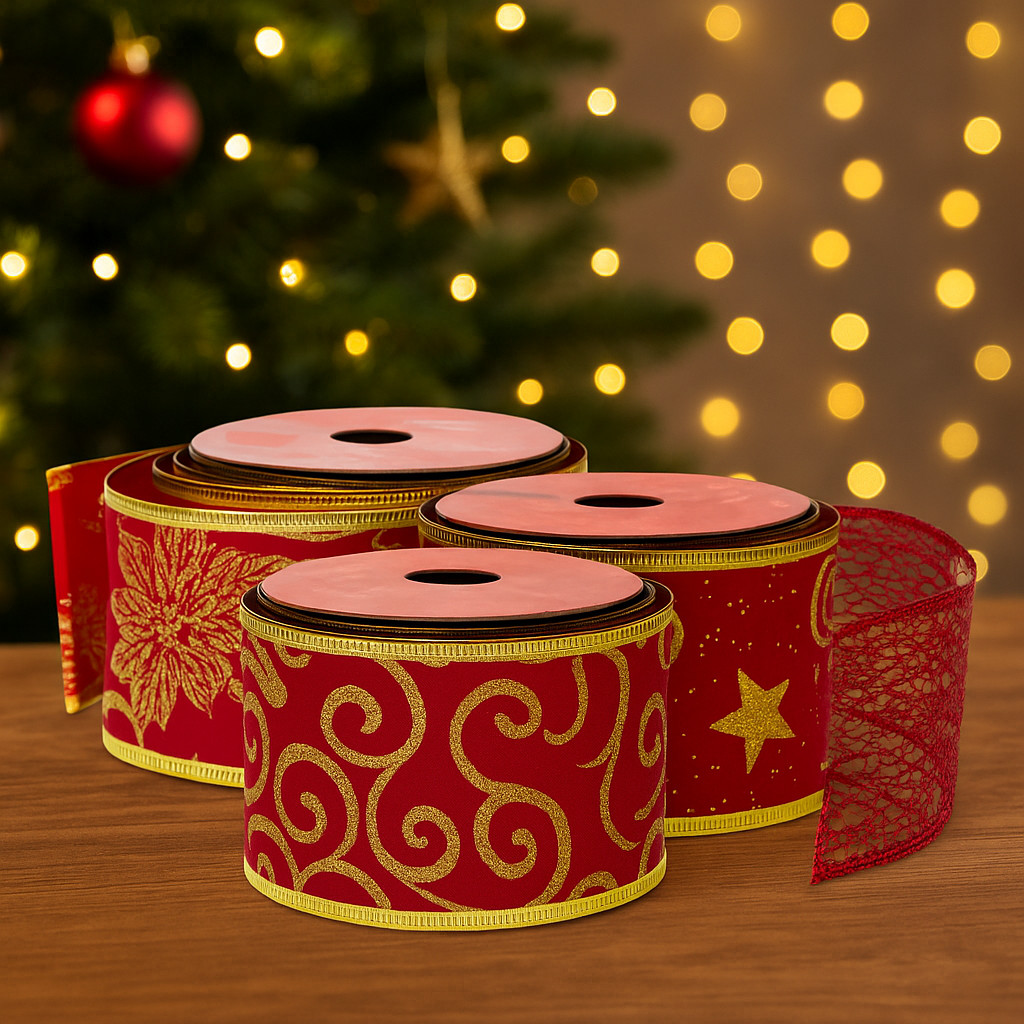 Fita Decorativa Aramada 2,7M Estilos Diversos para o Natal Glitter Decoração em Oferta na Shopee