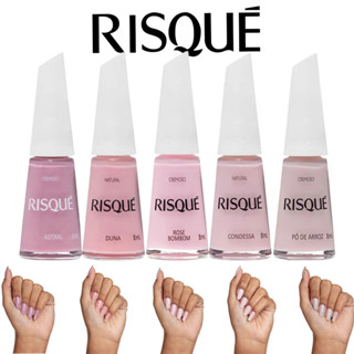 Kit 5 Esmaltes Rosas Naturais e Cremosos Risqué em Oferta na Shopee