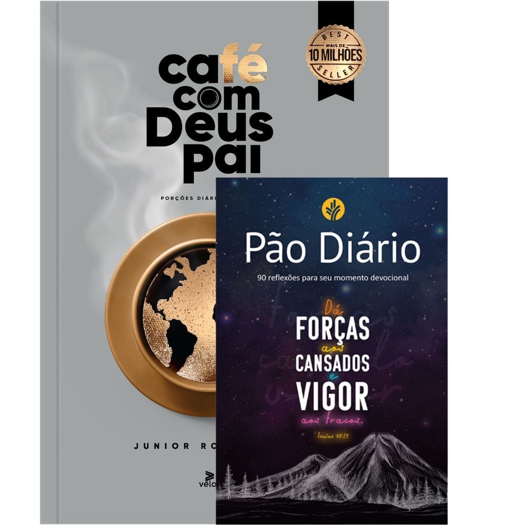 Kit 2 Livros | Café com Deus Pai 2026 - Porções de Amor + Devocional 90 Reflexões Vigor em Oferta na Shopee