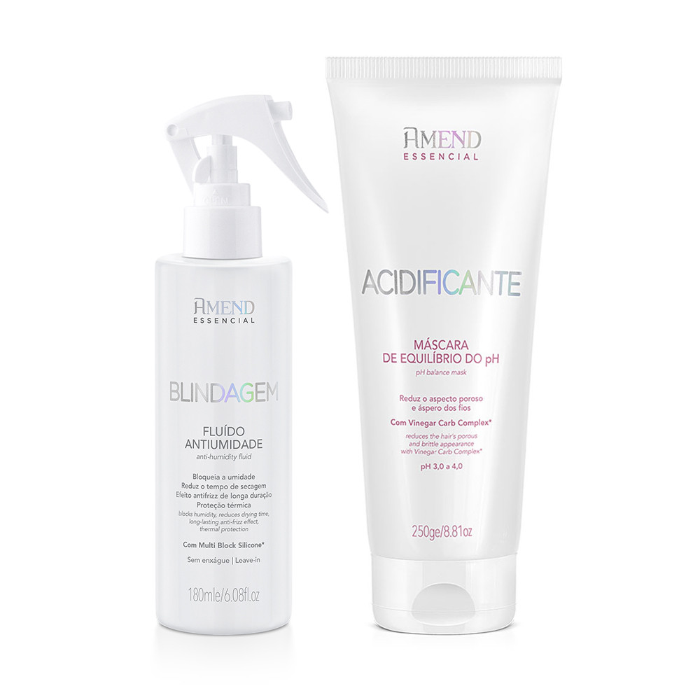 KIT AMEND MÁSCARA ACIDIFICANTE + BLINDAGEM FLUIDO ANTIUMIDADE em Oferta na Shopee