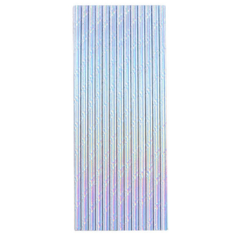 Canudo de Papel Nacarado Prata Branco Rosa Verde Holográfico furtacor decoração festa topo de bolo