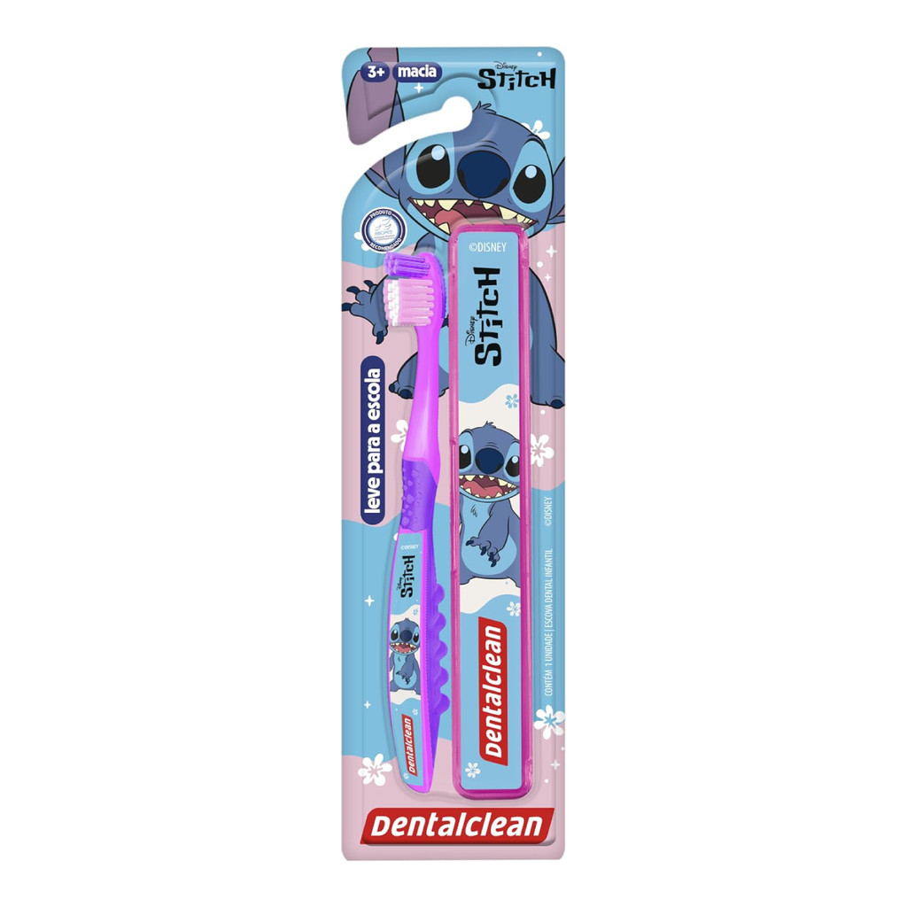 Escova Dental Infantil Stitch com Estojo Protetor