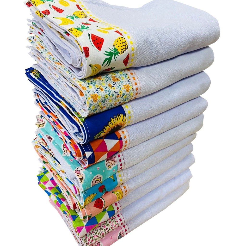 Pano De Prato Atacado Barra Premium Kit Com 5 Peças