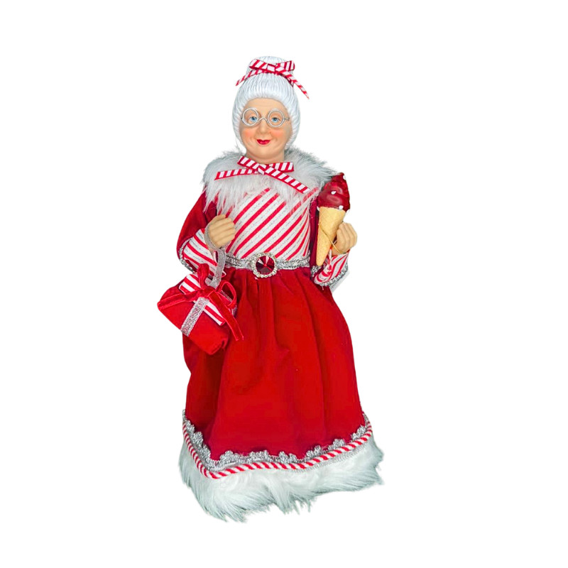 Mamãe Noel Em Pé Vermelho 30cm - Florarte 