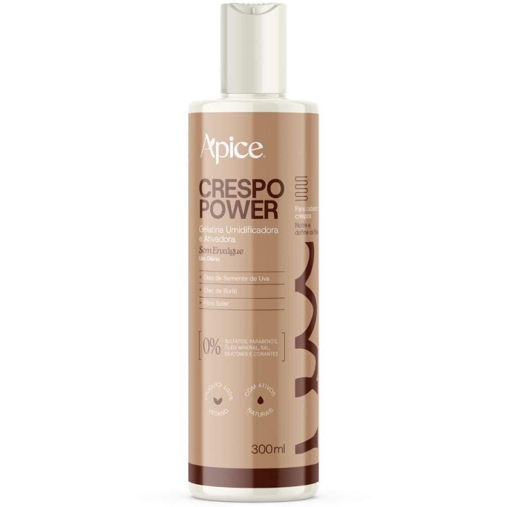 Apice Gelatina Crespo Power Umidificadora Finalizadora 300ml Vegana