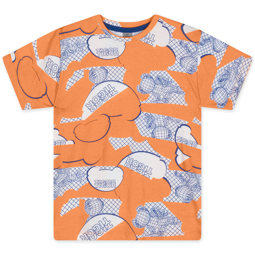 Camiseta Manga Curta Infantil Masculina Tigor T. Tigre em Oferta na Shopee