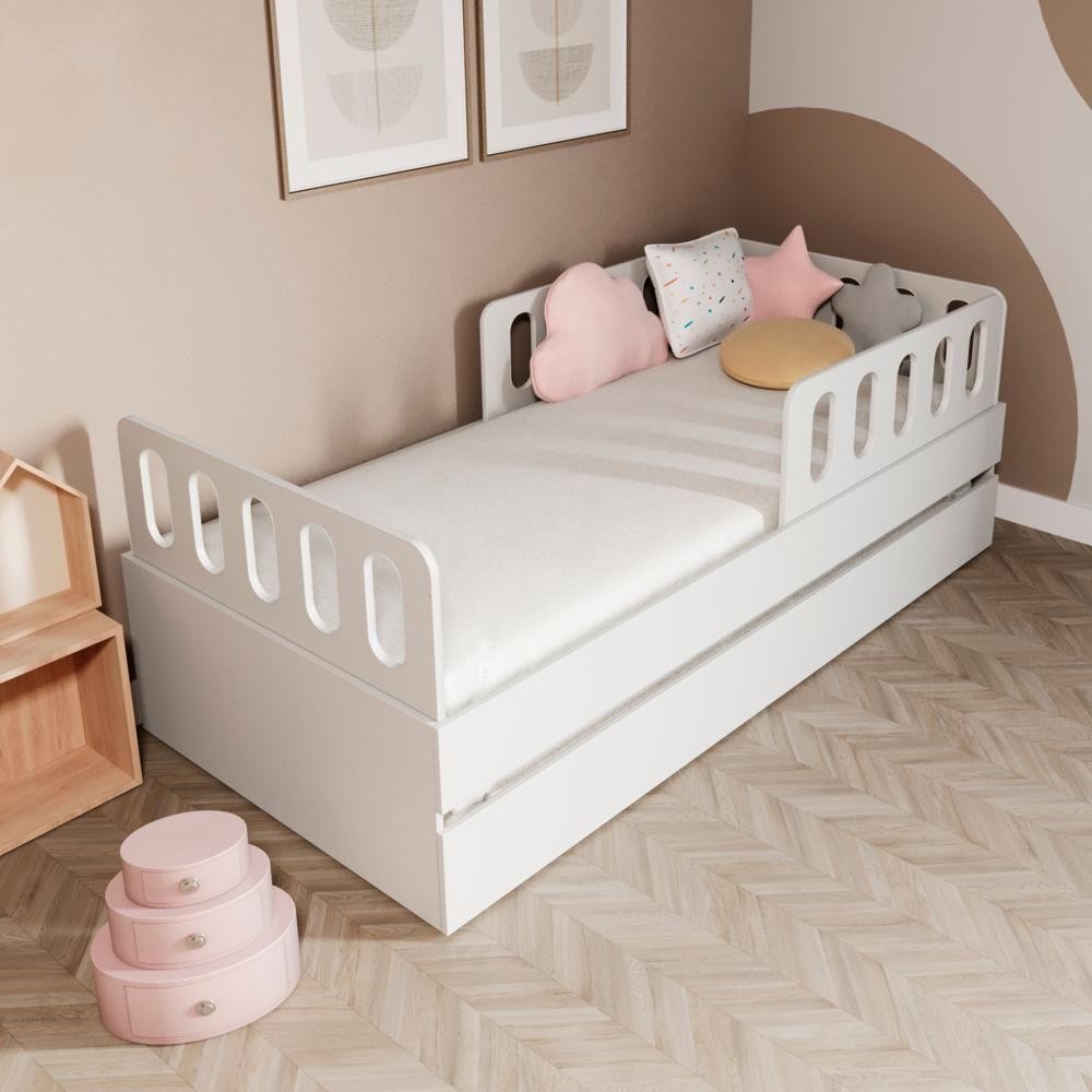 Bicama Solteiro Mdf Branco Anatômica Mobilistore em Oferta na Shopee