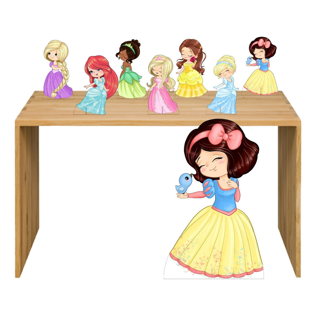 Kit Display Princesas Aquarela Baby Cute 8 Peças, Totens