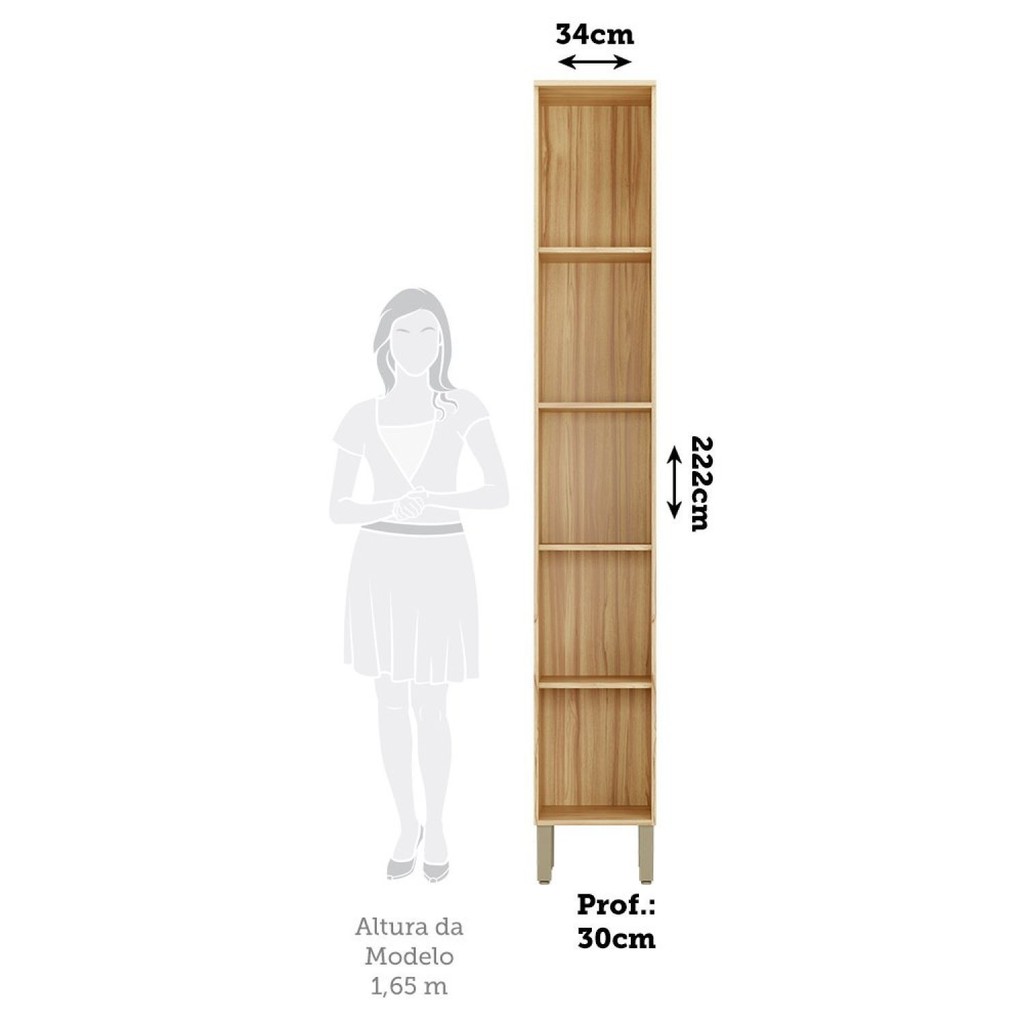 Detalhes do Paneleiro Simples com 2 Portas 100% MDF Itália Espresso Móveis Amêndoa/Off White