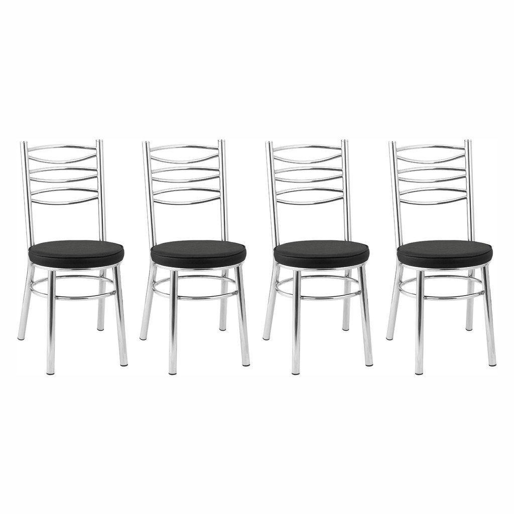 Conjuto 4 Cadeiras para Sala de Jantar de Aço