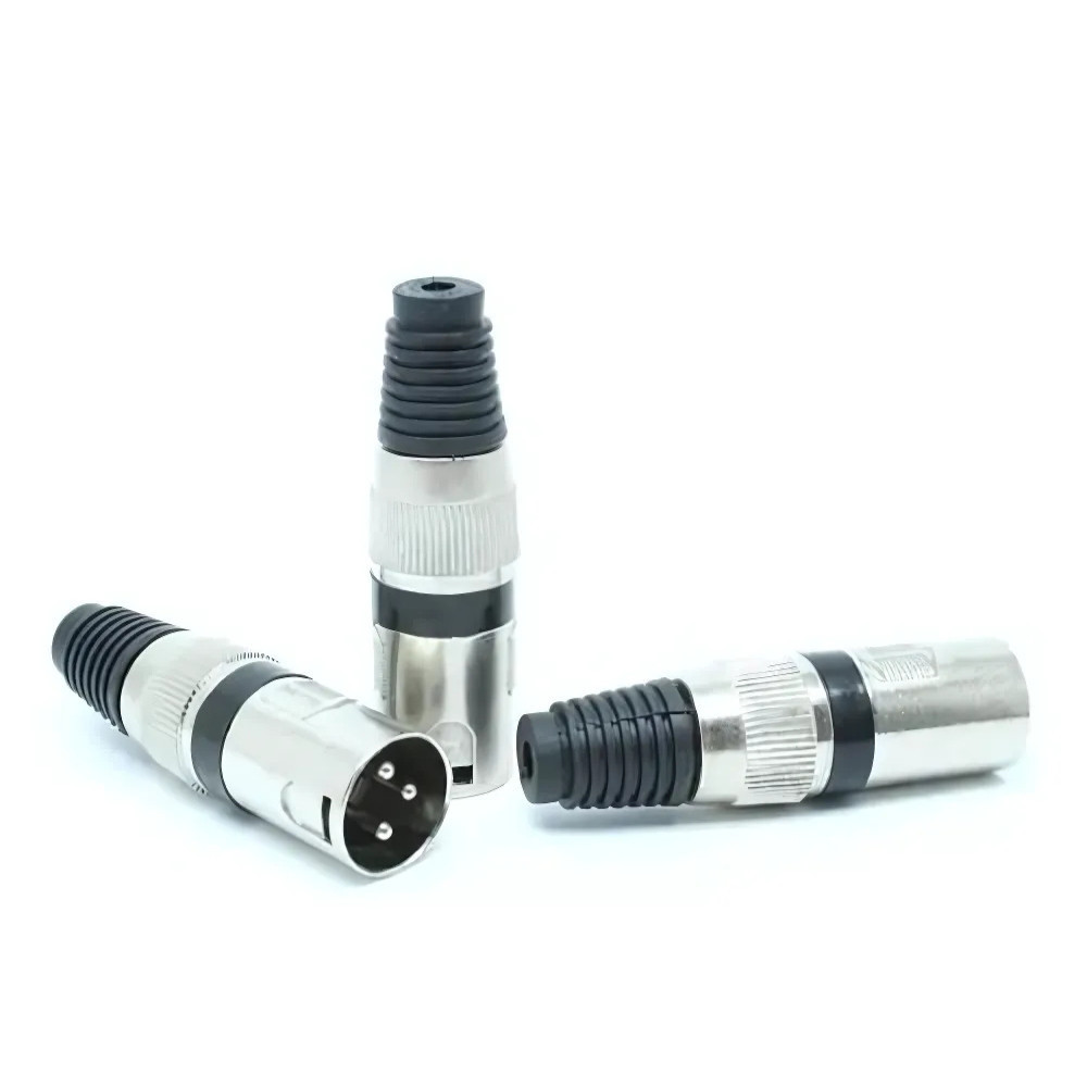 Kit 10 Conectores XLR Macho 3 Pinos LE 5593 Profissional Áudio Balanceado Para Microfone Mesa de Som