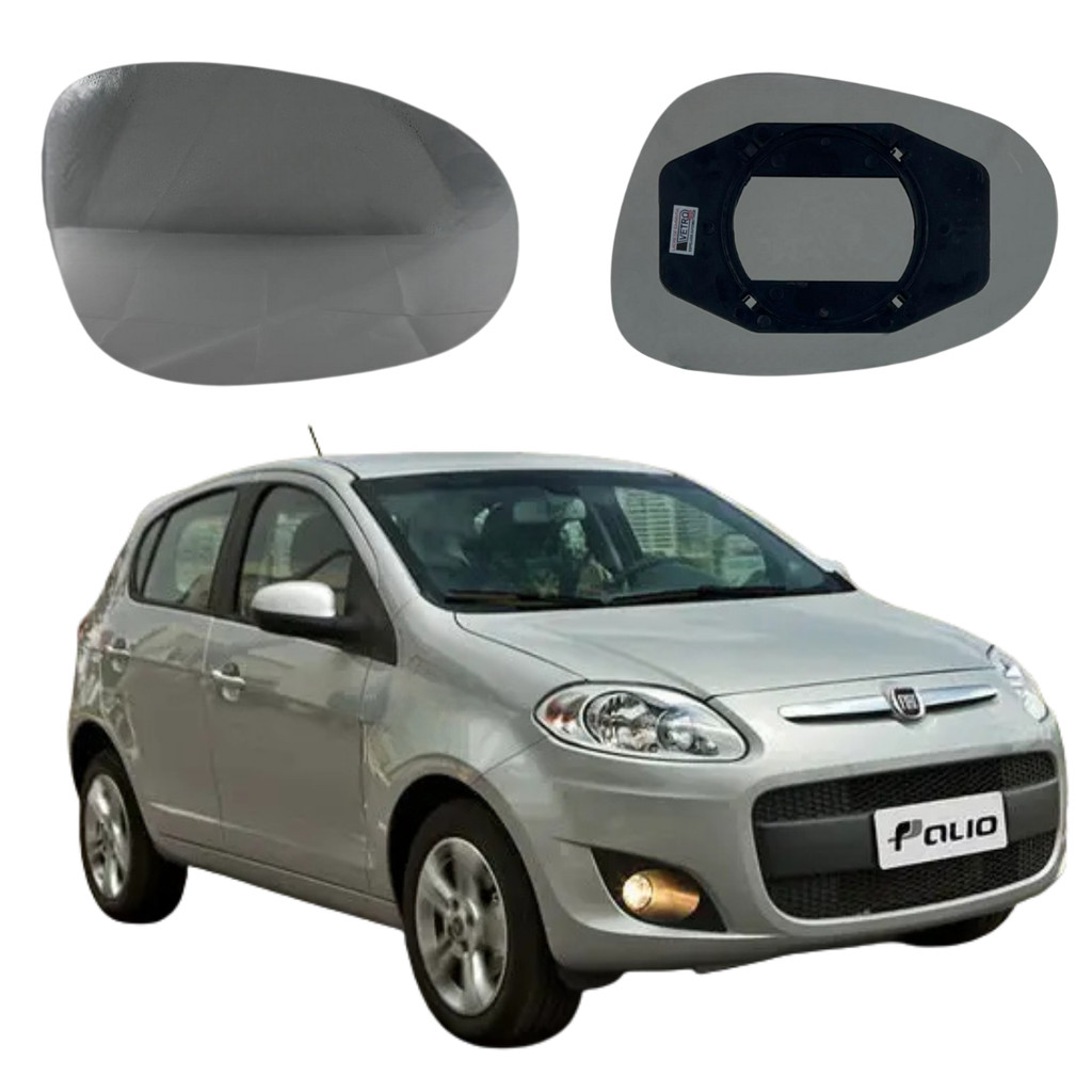 Espelho + Base P/ Retrovisor Palio Attractive 2012 2013 2014 2015 2016 Esq