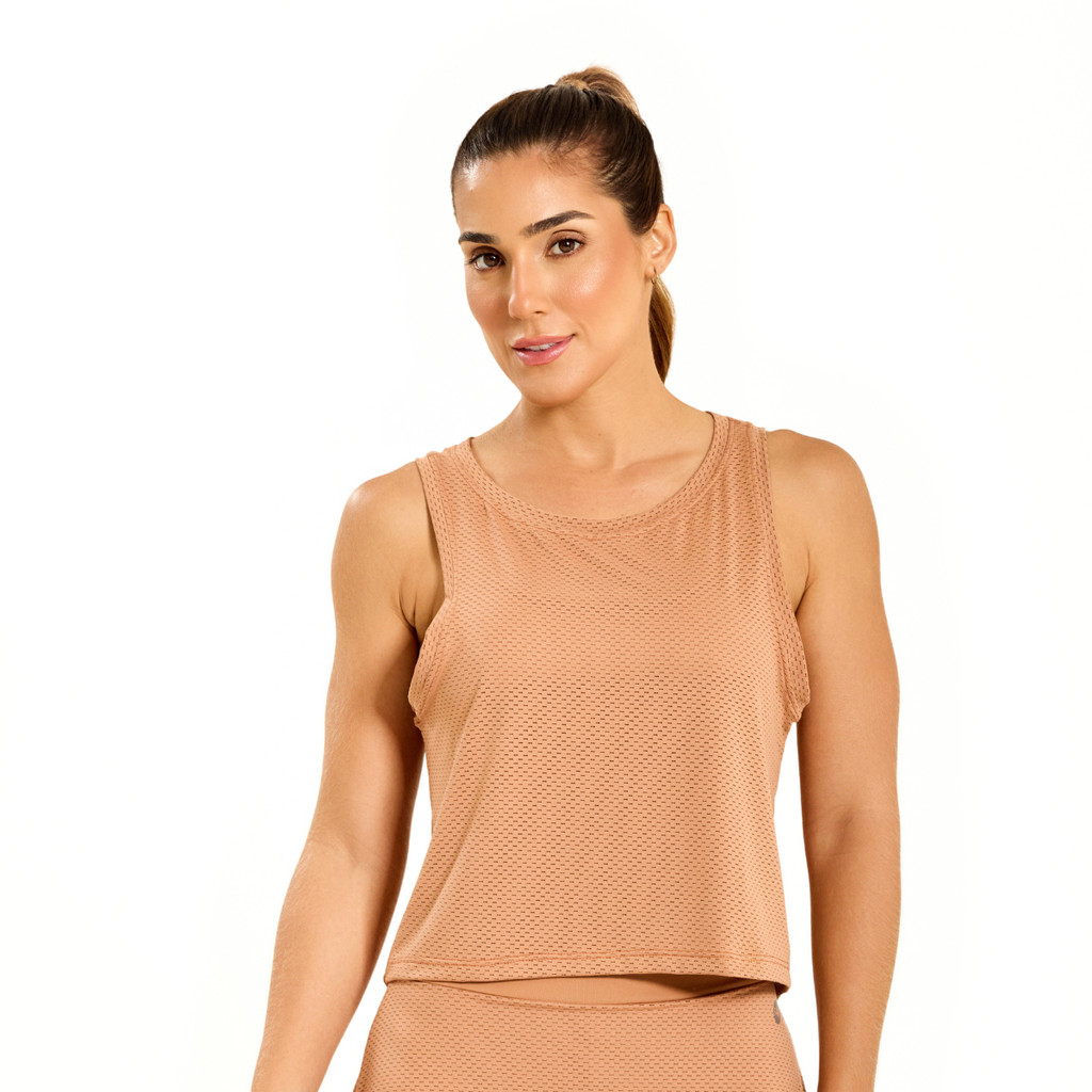 Regata Cropped BT Cappuccino SND FItness em Oferta na Shopee