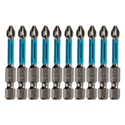 BITS TORCAO PH2, PARA FERRAMENTAS DE IMPACTO, ACO CROMO MOLIBDENIO, 50MM, 10PCS // GROSS