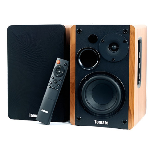 Caixa De Som Monitor Referência Ativo Tomate Mts 2026bt 100w Cor Preto/madeira