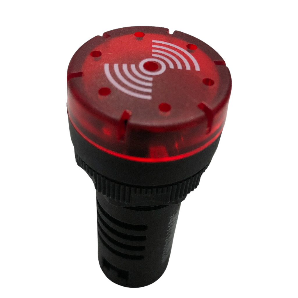 Sinalizador 22mm Sonoro LED 12VCA/VCC Vermelho - BZ20-9L-R - Metaltex
