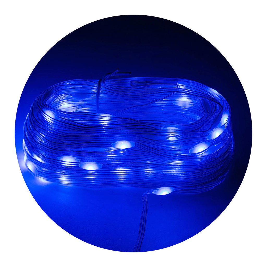 Led Pisca Linha 10 Metros Com Lampadas 8 Modos Azul