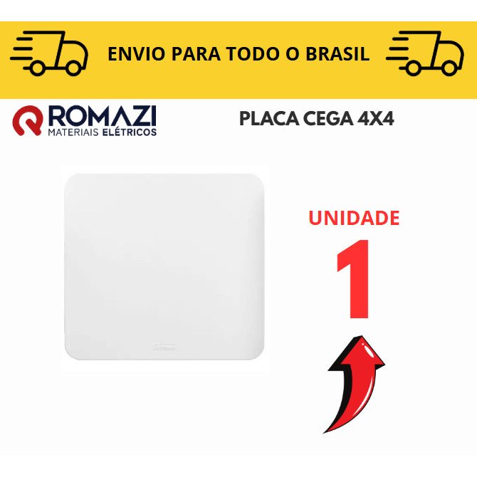Placa Cega 4x4 10A canoa romazi e Interruptores linha canoa romazi / 20A / Paralelo / Tomada