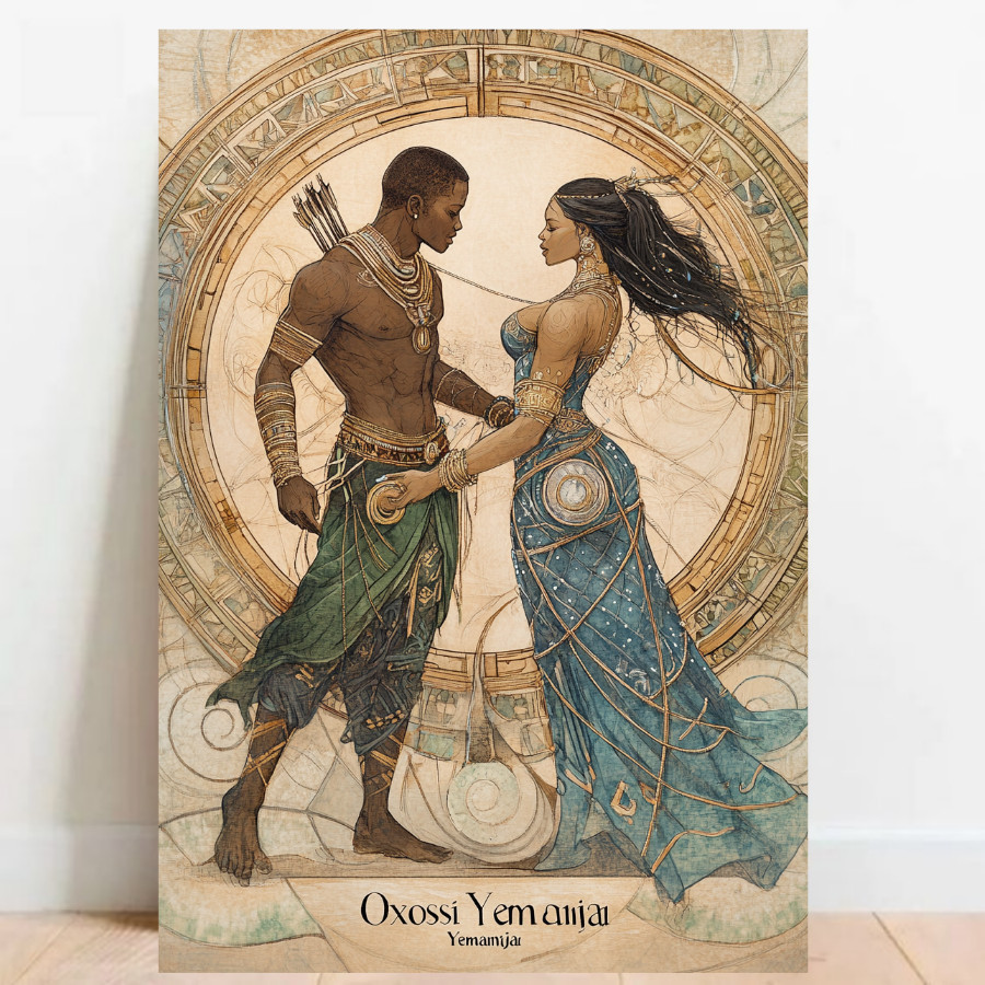 Quadro Placa decorativa Oxossi e Yemanja Orixá Umbanda Candomblé Decorativo Oxalá 07
