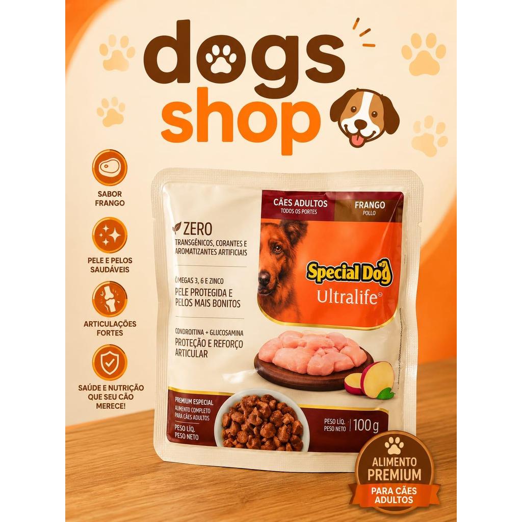 Ração Úmida Special Dog Ultralife Para Cães Adultos Sabor Frango ao Molho 100g