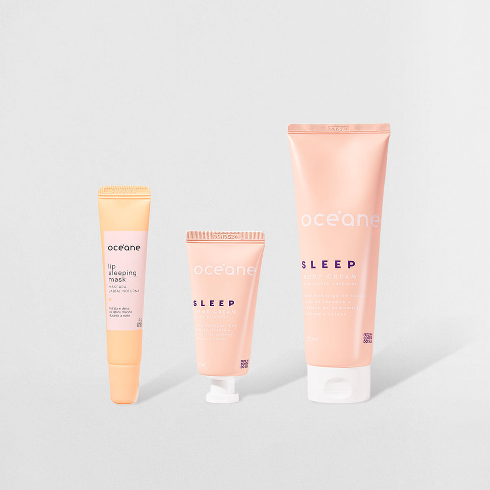 Kit Máscara Labial + Hidratante Corporal + Creme para As Mãos Sleep (3 Produtos)