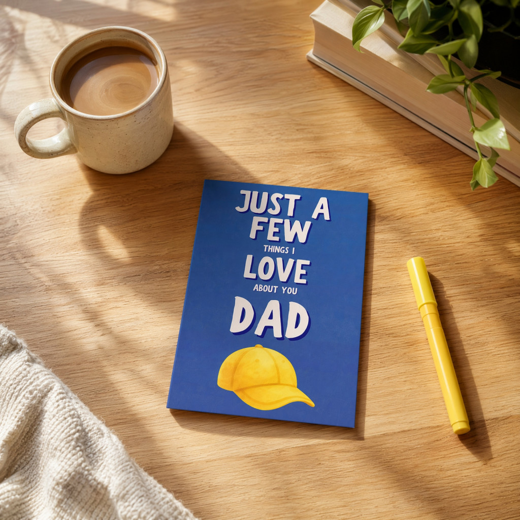 Fill-in-the-blank Memory Book for Dad – 51 Sheets Keepsake Journal Perfect Gift from Child for Father’s Day Birthday