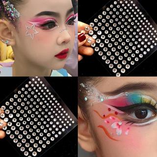 Crianças mostram maquiagem dos olhos adesivos de diamante adesivos de rosto strass lágrimas diamantes dança latina prata
