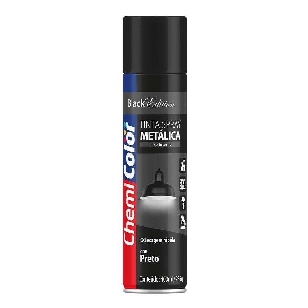 Tinta Spray Chemicolor Metálica Preto 400ml