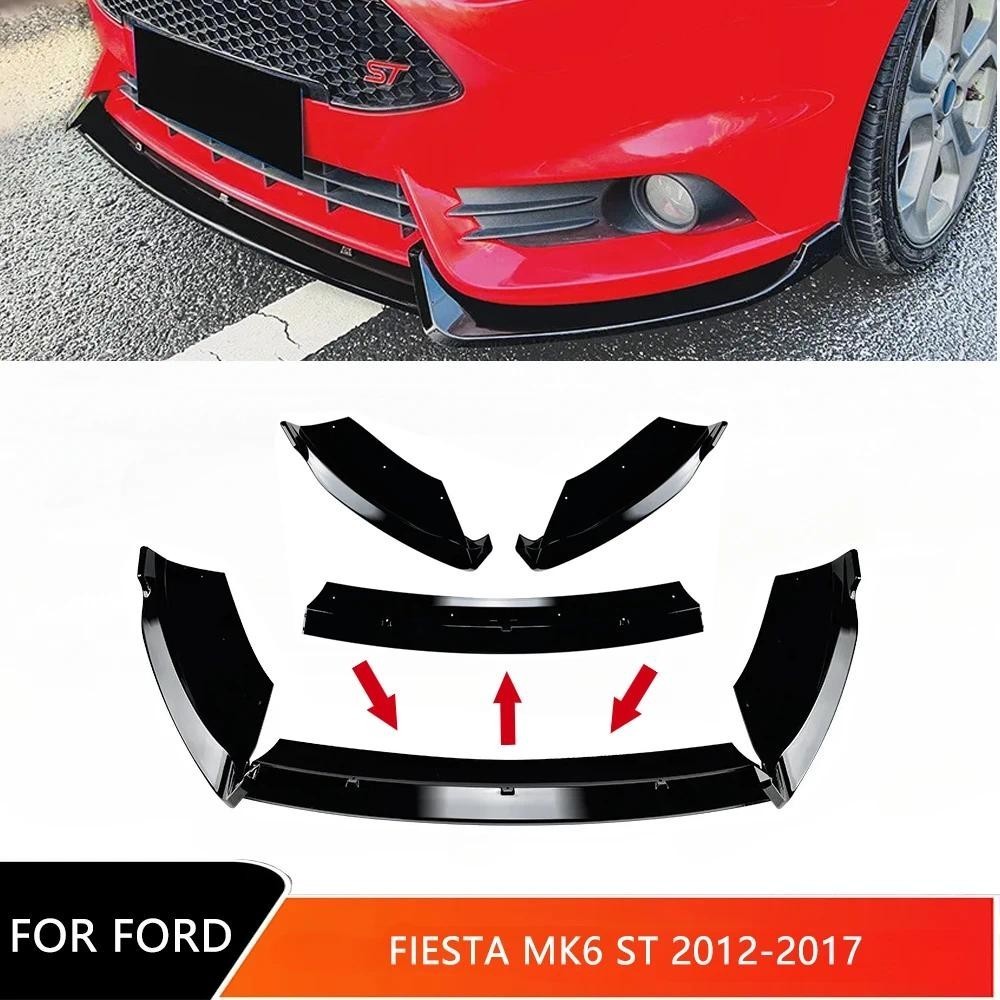 Spoiler Dianteiro Para Ford Fiesta ST MK6 2012-2017 , Difusor Divisor De Queixo De Carro , Estilo De 3 Segmentos , Kit D
