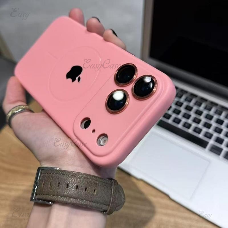Câmera AI Com Botão Tudo Incluído , silicone Líquido , Cor Sólida , Magnetismo , Capa Para iPhone 17 , 16plus , 15 , 14