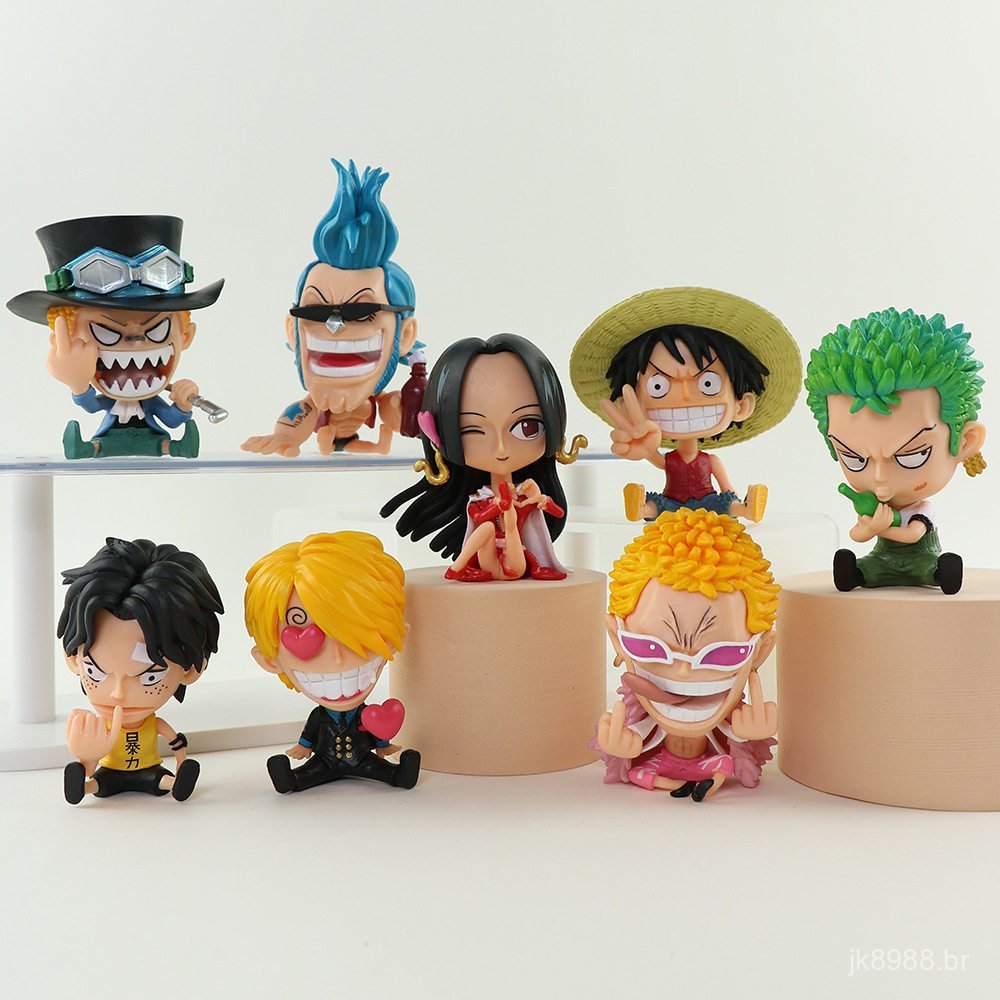 Figuras de merchandising de One Piece versão Q: Luffy, Zoro, Boa Hancock, Ace, Minio, decorações de carro do anime One P